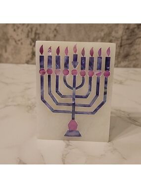 Vintage Soapstone Menorah mother of pearl inlay box